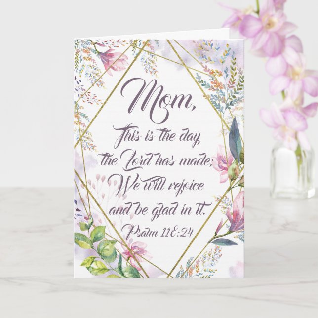This is the Day Bible Verse Christian Mothers Day Card (Orchid)