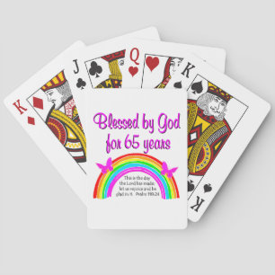 THIS IS THE DAY THE LORD HAS  MADE 65TH BIRTHDAY PLAYING CARDS