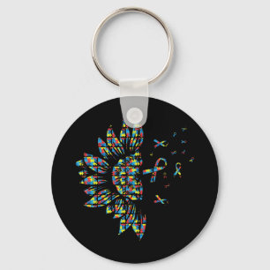 This is the perfect flower shirt gift for autism a key ring