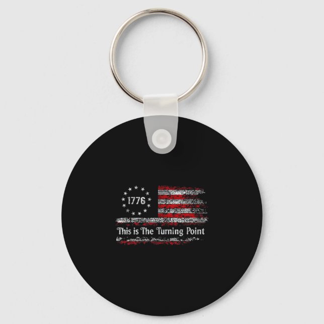This Is The Turning Int American Dom Usa Flag  Key Ring (Front)