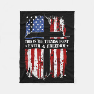 This Is The Turning Int Patriotic Christian Faith Fleece Blanket