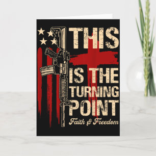 This Is The Turning Point Faith Cross Us Flag Patr Card