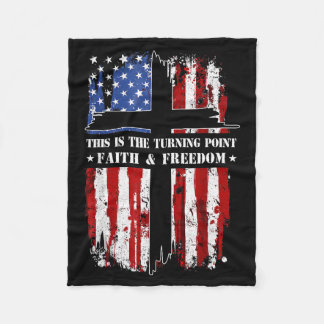 This Is The Turning Point Patriotic Christian Fait Fleece Blanket