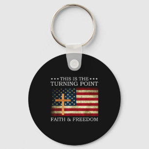 This Is The Turning Point Patriotic Christian Fait Key Ring