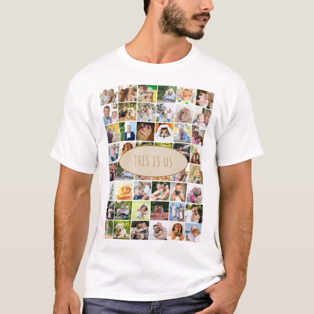 This is Us 40 Photo Collage Family Reunion T-Shirt (Front)