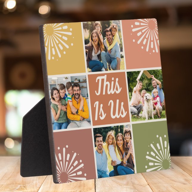 This Is Us Mid-Century 4 Photo Collage Family  Plaque (Creator Uploaded)