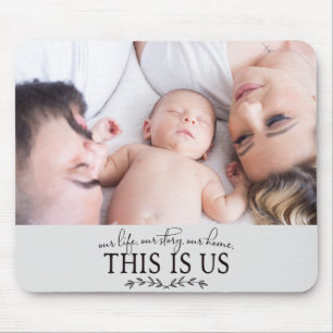 This is Us Modern Father's Day Family Photo Mouse Pad