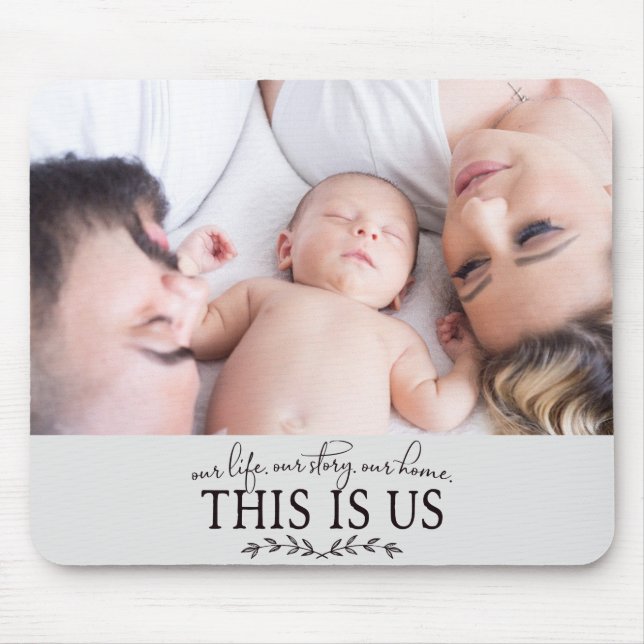 This is Us | Modern Father's Day Family Photo Mouse Pad (Front)