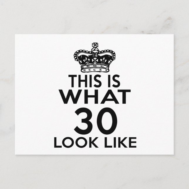 This Is What 30 Look Like Postcard (Front)