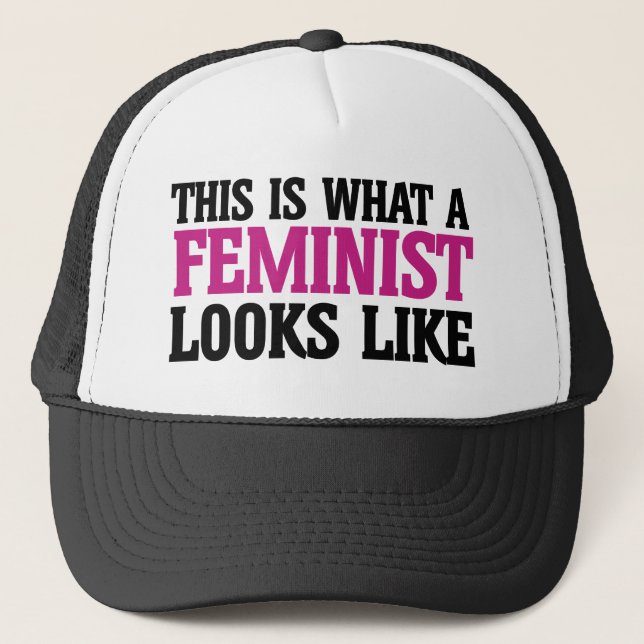 This is what a feminist looks like trucker hat (Front)