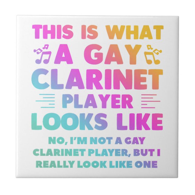 This Is What A Gay Clarinet Player Looks Like LGBT Tile (Front)