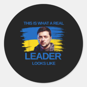 This Is What A Real Leader Looks Like Support Zele Classic Round Sticker