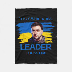 This Is What A Real Leader Looks Like Support Zele Fleece Blanket