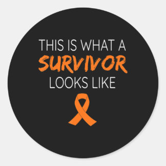 This Is What A Survivor Looks Like Leukaemia Aware Classic Round Sticker