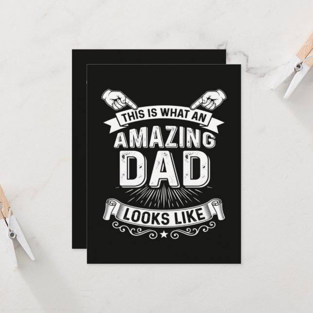 This Is What An Amazing Dad Looks Like Invitation (Front/Back In Situ)
