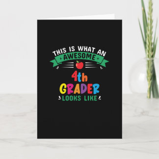 This Is What An Awesome 4th Grader Looks Card