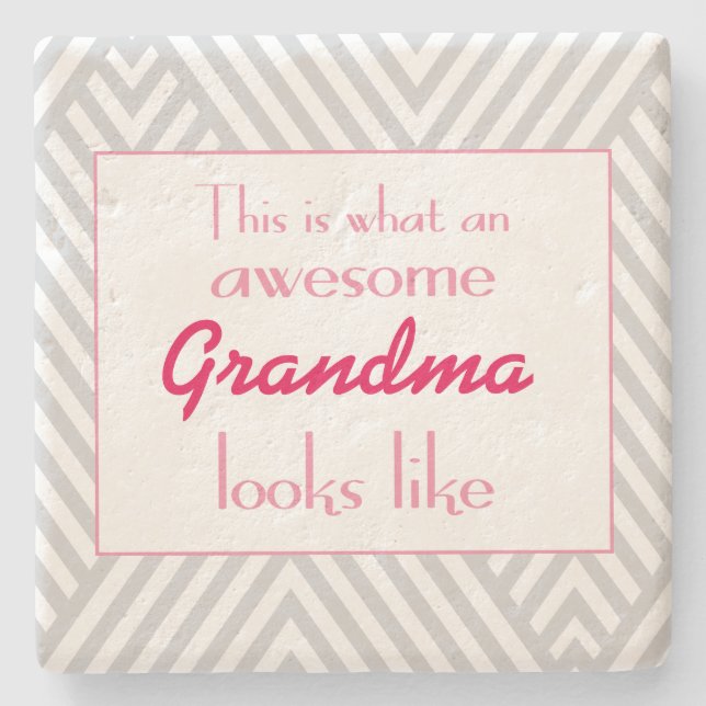 This Is What An Awesome Grandma Looks Like Stone Coaster (Front)