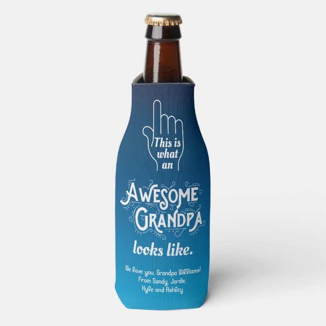 This Is What An Awesome Grandpa Looks Like Ombre Bottle Cooler (Bottle Front)