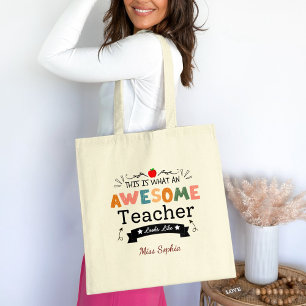 This is What an Awesome Teacher looks like Colour Tote Bag
