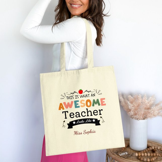 This is What an Awesome Teacher looks like Modern  Tote Bag (Creator Uploaded)
