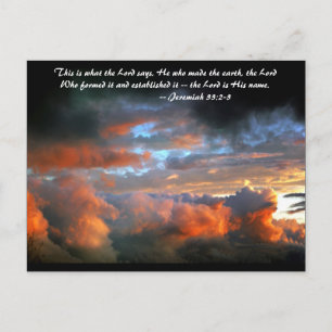 This is what the Lord says, he who made the earth, Postcard