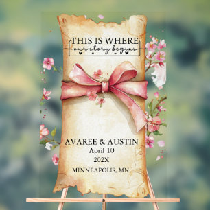 This Is Where Our Story Begins Wedding Acrylic Sign