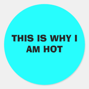 THIS IS WHY I AM HOT CLASSIC ROUND STICKER