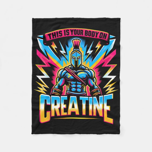 This Is Your Body On Creatine Workout Gym  Fleece Blanket (Front)