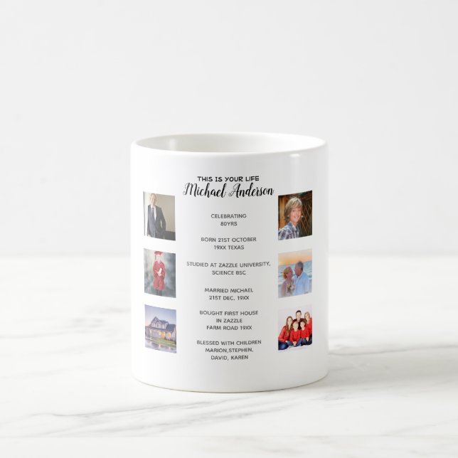 THIS IS YOUR LIFE - ADD PHOTOS + MILESTONES COFFEE MUG (Center)