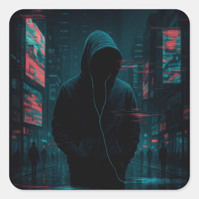 This Isn’t the Original Version - Glitchcore Art Square Sticker (Front)