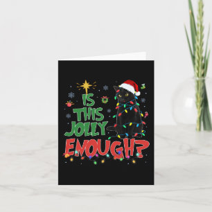 This Jolly Enough Black Cat Merry Christmas Tree L Card