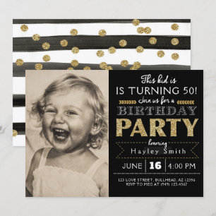 This Kid is turning ANY AGE Adult Photo Invite