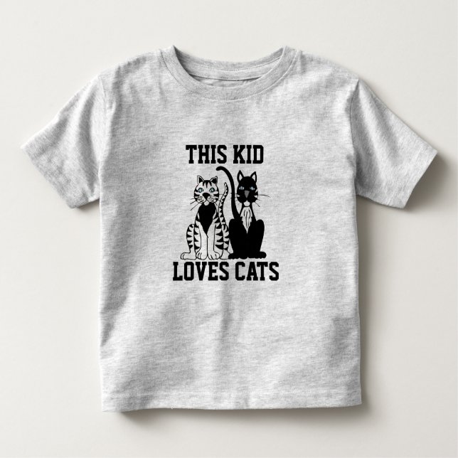 THIS KID LOVES CATS CAT TODDLER T-SHIRTS (Front)