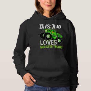 This Kid Loves Monster Trucks Boy Girl Matching Fa Hoodie