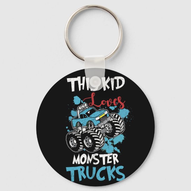 This Kid Loves Monster Trucks Tee Key Ring (Front)