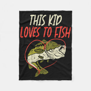 This Kid Loves To Fish B Fishing Family Matching G Fleece Blanket