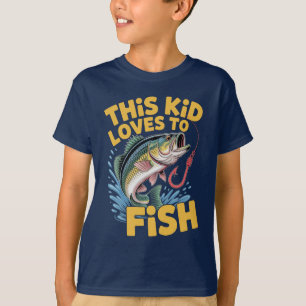 This Kid Loves to Fish Fishing Children Fisherman T-Shirt