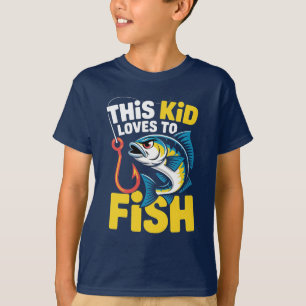 This Kid Loves to Fish Fishing Children Fisherman T-Shirt