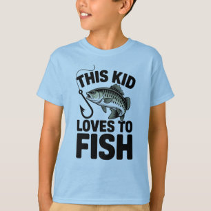 This Kid Loves to Fish Fishing Children Fisherman T-Shirt