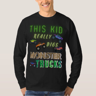 This Kid Really Digs Monster Trucks T-Shirt