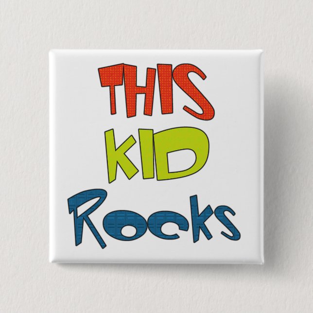This Kid Rocks Tshirts and Gifts 15 Cm Square Badge (Front)