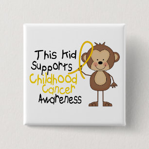 This Kid Supports Childhood Cancer Awareness 15 Cm Square Badge