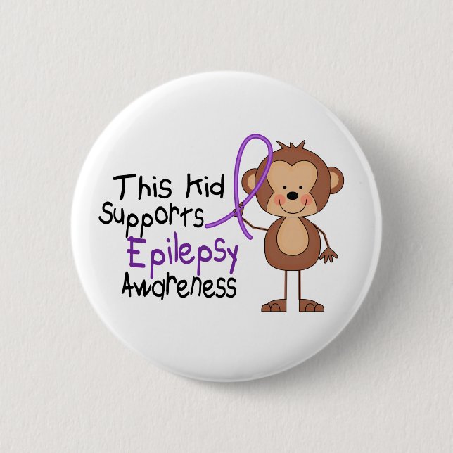 This Kid Supports Epilepsy Awareness 6 Cm Round Badge (Front)