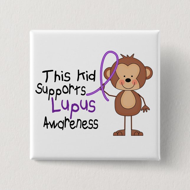 This Kid Supports Lupus Awareness 15 Cm Square Badge (Front)