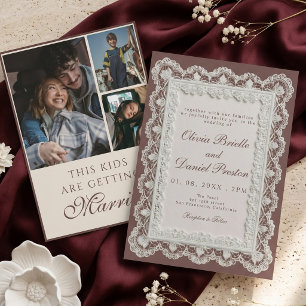 This Kids Are Getting Married Lace Photo Wedding Invitation