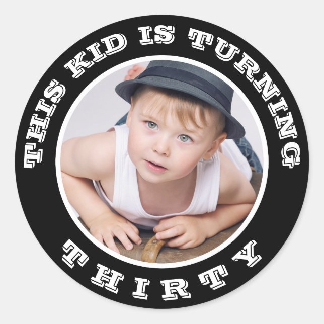 This Kid's Turning Old! Custom Birthday Age Classic Round Sticker (Front)