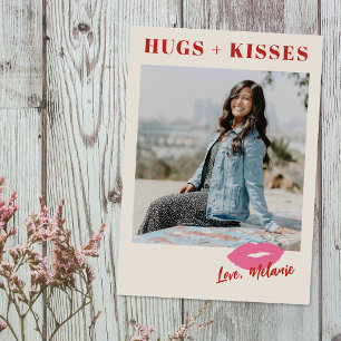 This Kiss Script Valentine's Day Photo Card - Pink