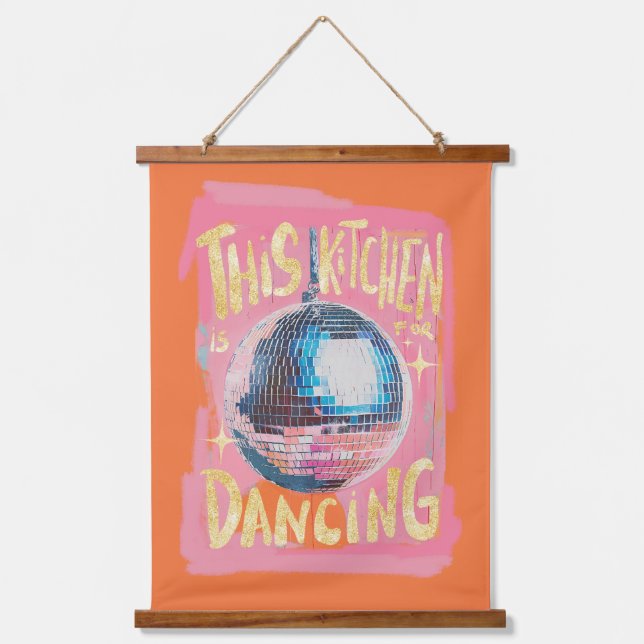 This Kitchen is For Dancing Disco Wall Tapestry (Front)