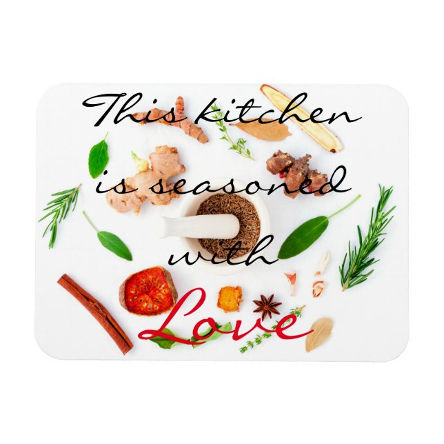This kitchen is seasoned with love magnet (Horizontal)