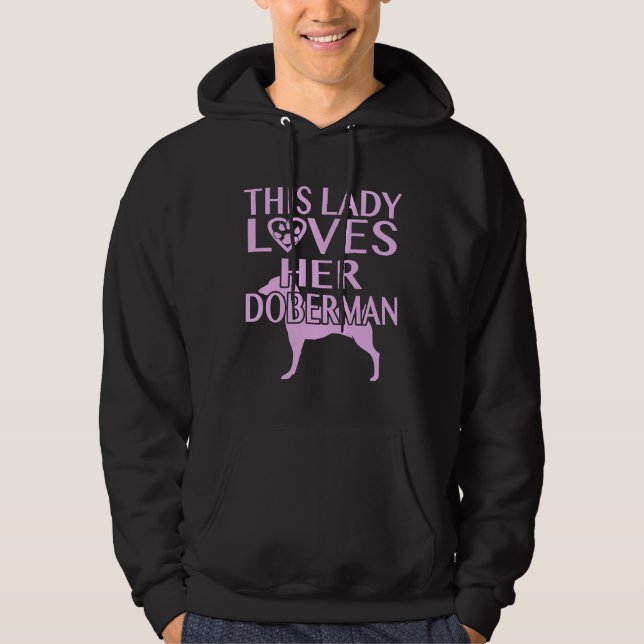 This Lady Loves Her Doberman Fitted Hoodie (Front)
